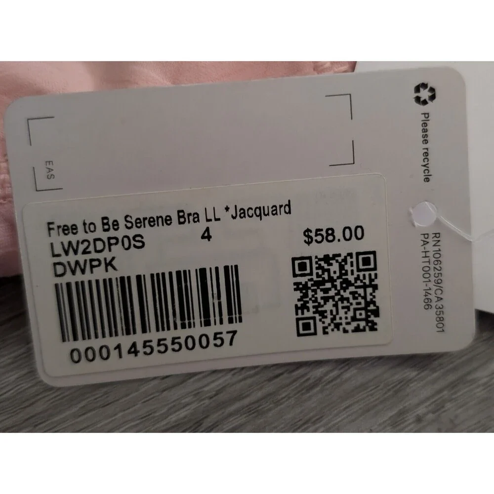 Lululemon Womens Bra Size 4 Free to Be Serene Longline Jaquard C/D NWT Ship Fast - Picture 7 of 15
